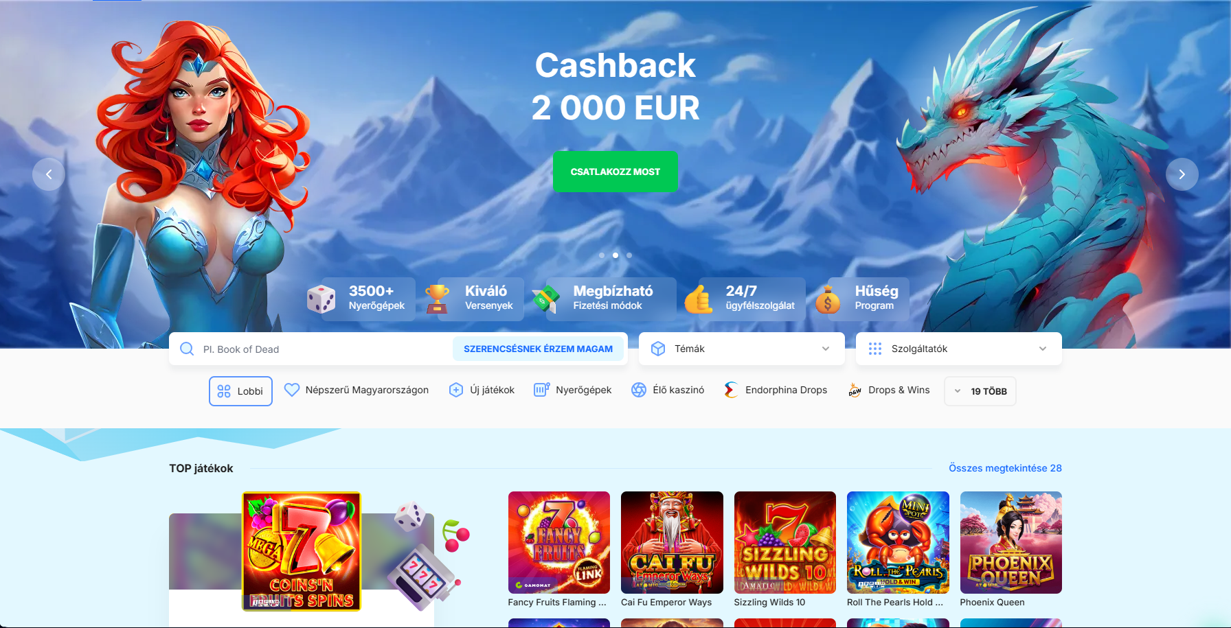 IceCasino főoldal – Izgalmas kaszinójátékok és bónuszok